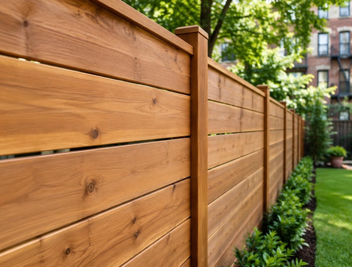 Finished wood fence craftsmanship